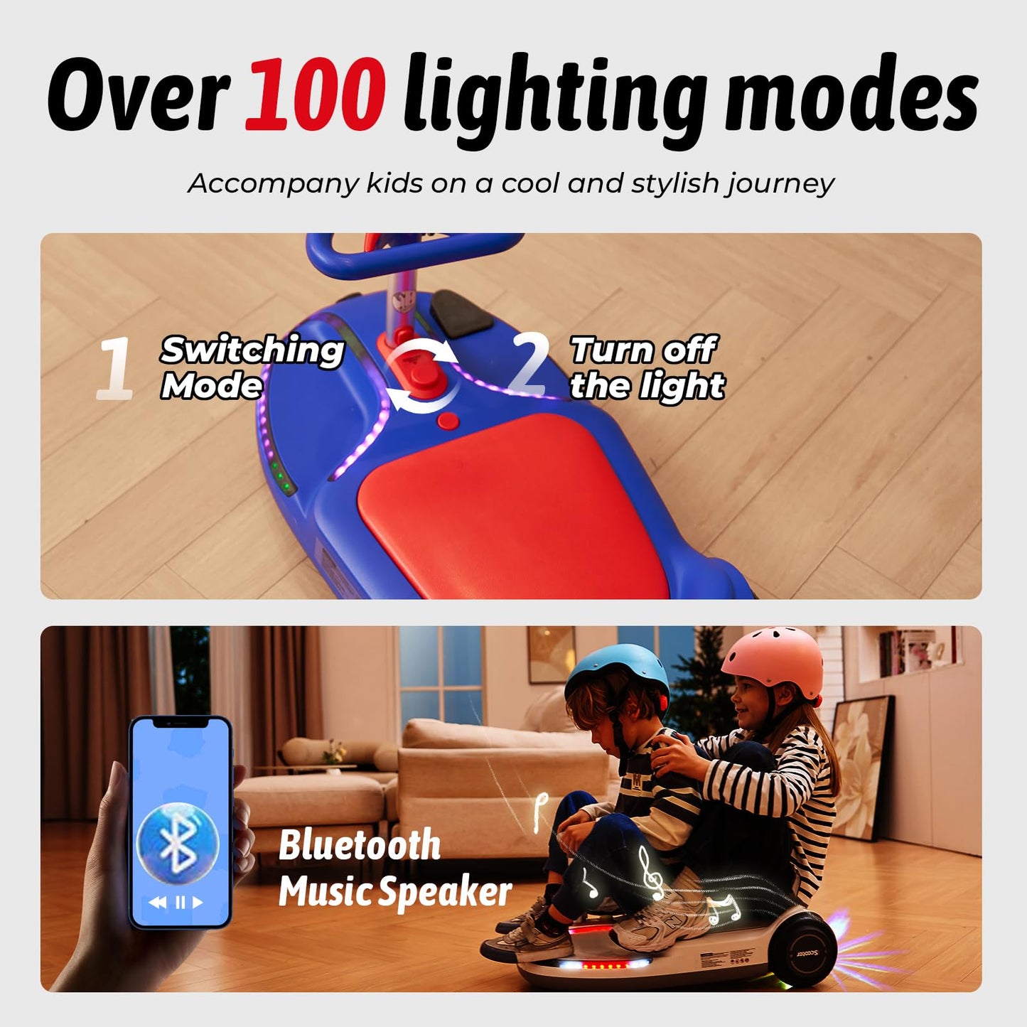 21.6V Electric Wiggle Car with Pedal and Pull Rope, 4 in 1 Swing Car,Lithium Rechargeable Battery, 3 Speed Wiggle Car Ride On To
