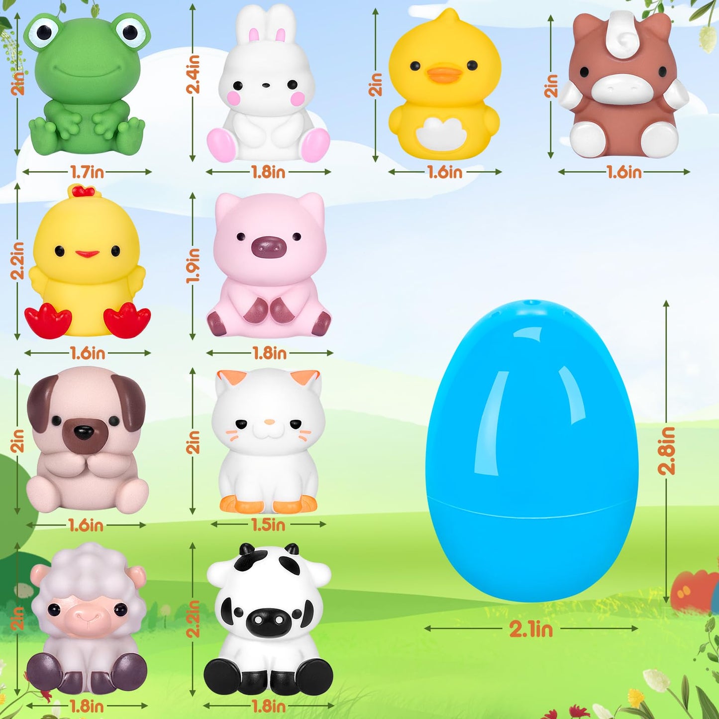 10 Pcs Prefilled Easter Eggs With Animal Finger Puppets Toys Easter Basket Stuffers Fillers For Toddlers, Classroom Prize Suppli