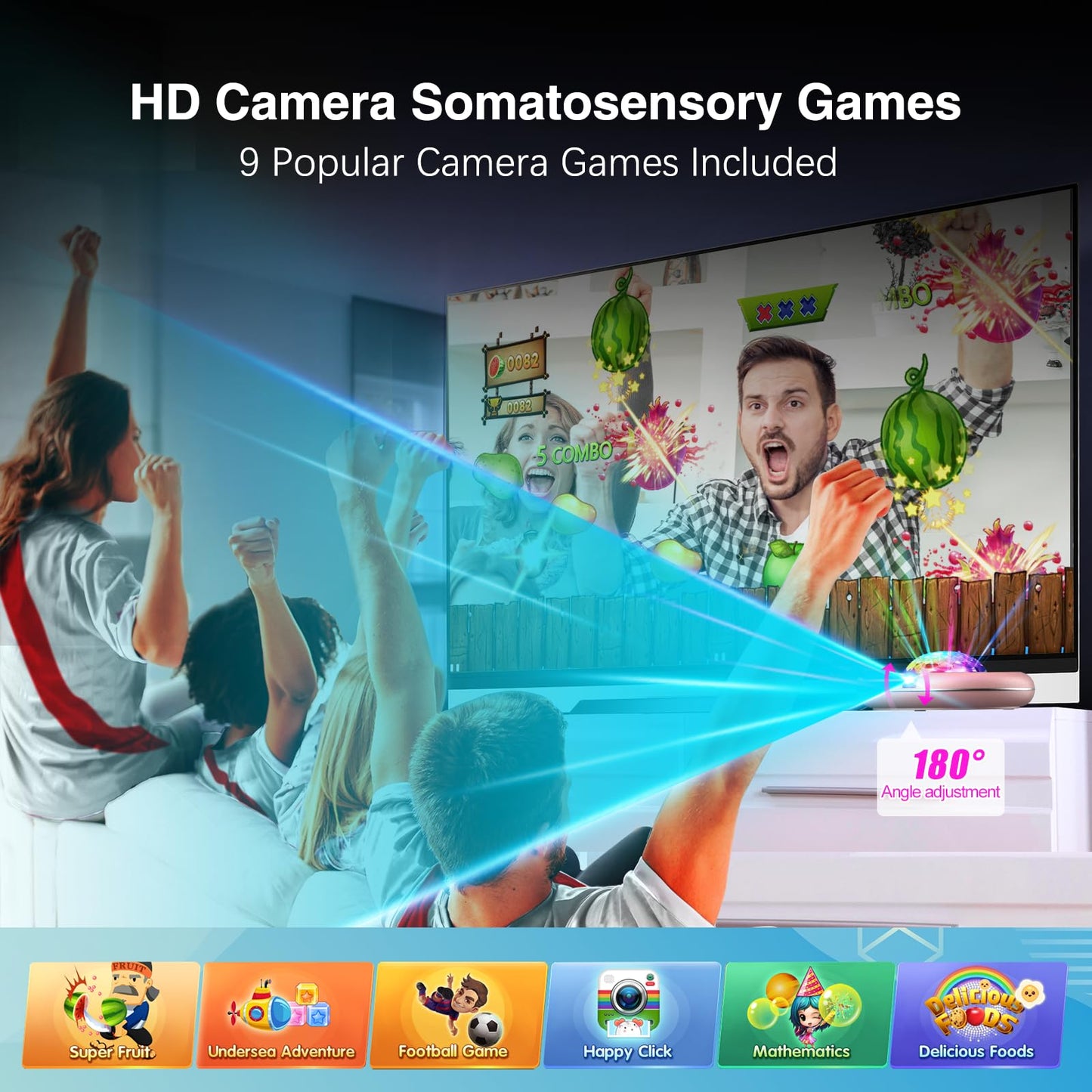 Haphom Dance Mat For Kids And Adults, Anti-Slip Wireless Electronic Dance Pad For Tv, Wrinkle-Free, Soft & Cozy Playmat For Exercise & Games, Smart Camera & 2 Controllers, Gift Idea(Classic Snowflake)