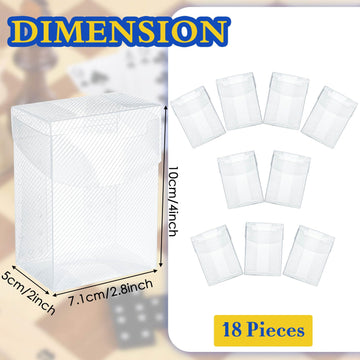 Deekin 18 Packs Deck Cards Box Trading Card Storage Box Case Carrying Case For Family Party Games Supplies(Clear,4 X 2.8 X 2 Inc