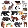 SCAHOW 16 PCS Forest Animals Figurines - Plastic Miniature Toys for Cake Toppers & Decorations, Birthday & Baby Shower Gifts