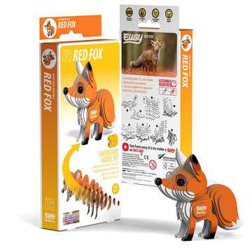 Eugy Red Fox 3D Puzzle, 30 Piece Eco-Friendly Educational Toy Puzzles For Boys, Girls & Kids Ages 6+