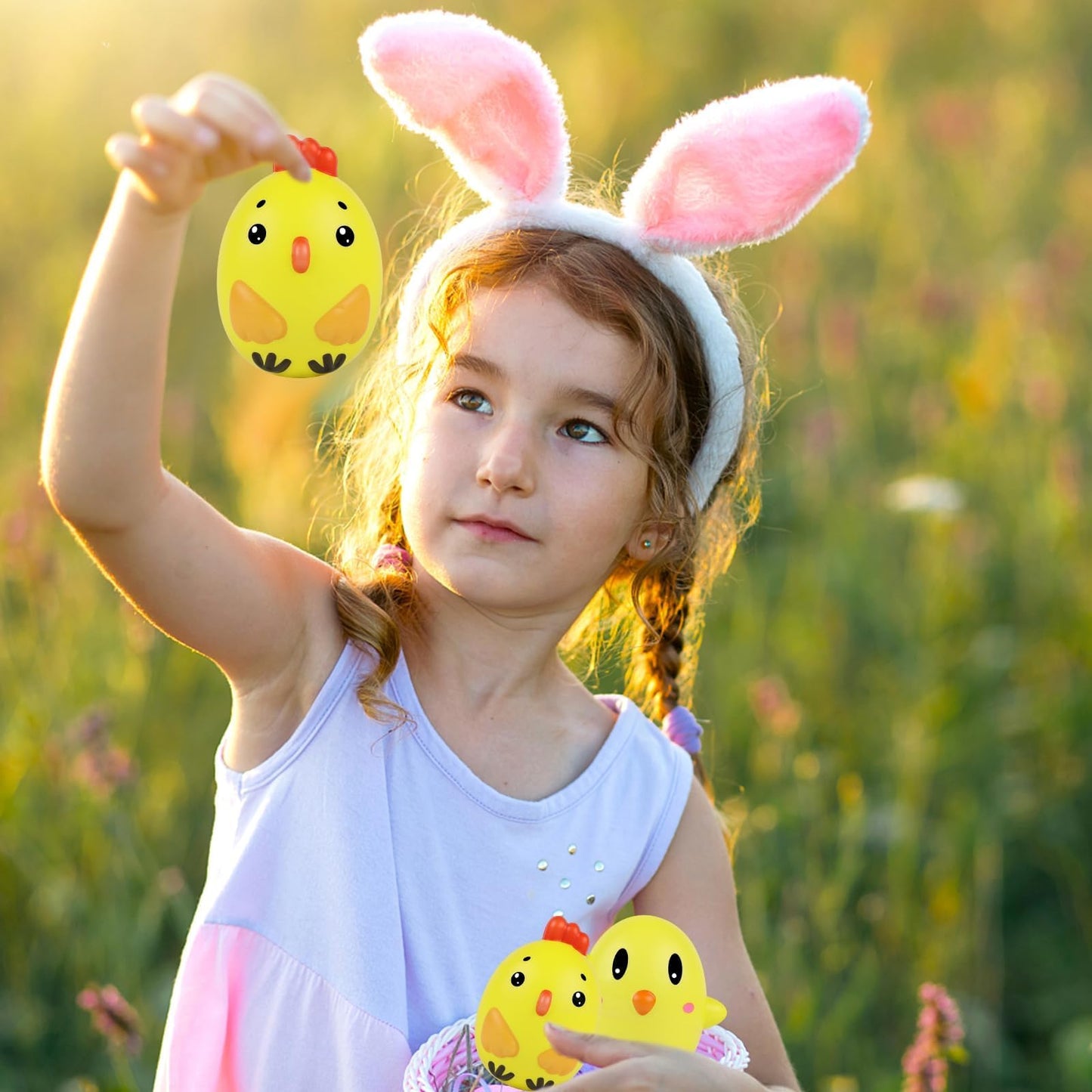 Anboor 2 Pcs Squishies Easter Egg Chick Slow Rising Stress Balls For Egg Hunt Supplies Easter Basket Stuffers Stress Relief Sque