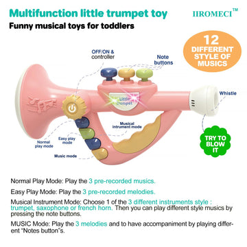Iiromeci Musical Toys For Kids, Little Trumpet Toy For Toddlers, Blow Horn Baby Educational Toys, Infants Music Toy For Girls Bo