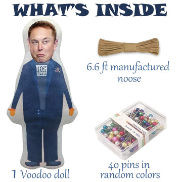 PapaLegba 8 inch Elon, Youre Fired!Voodoo Doll Pin Holder with Pins, Stress Reliever Parody Doll Pin Cushion Political Gag Dog