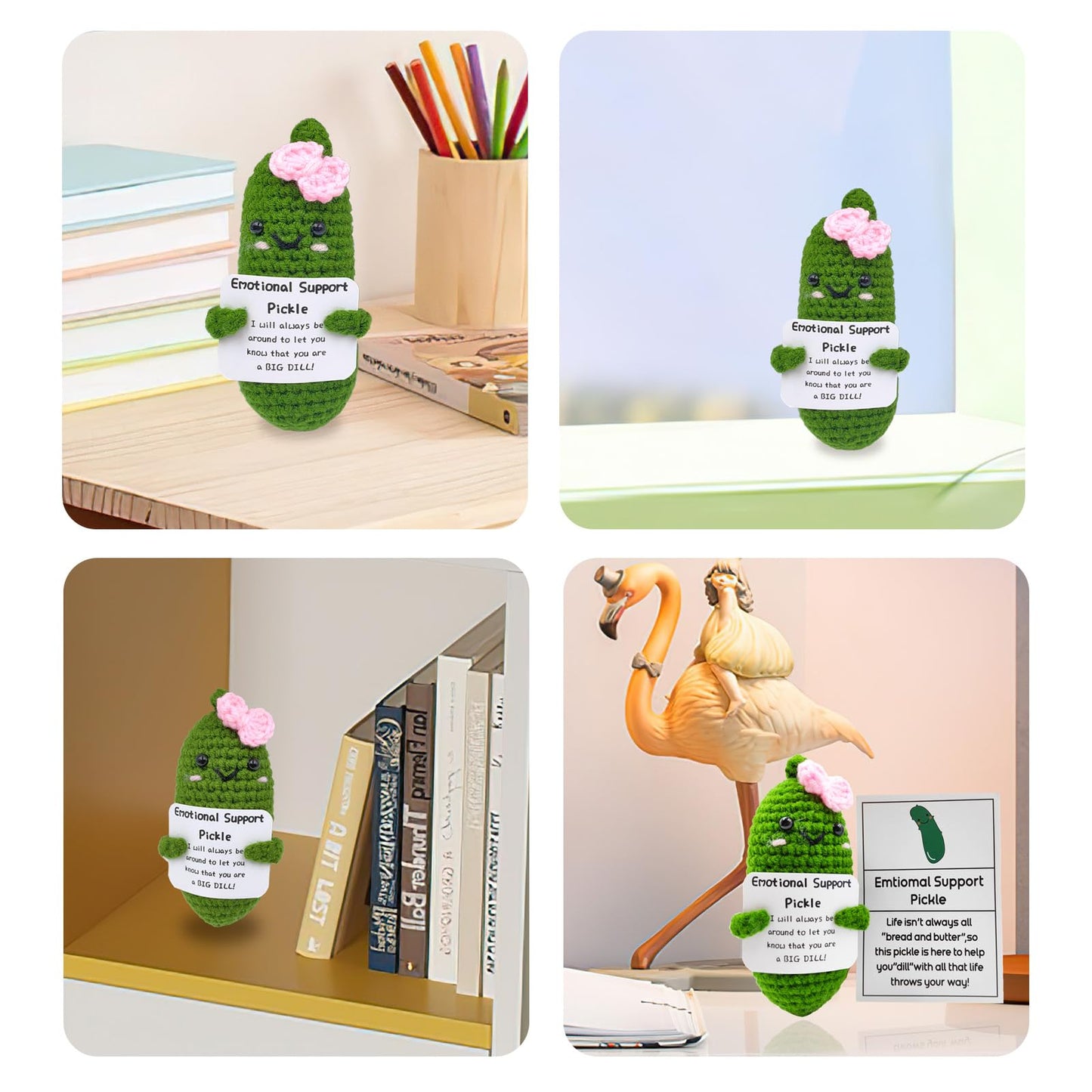 SIMXEHAY Emotional Encouraging Support Pickle - Cute Knitted Plush Doll, Cotton, Funny Gift for Friends, Color: Pickle