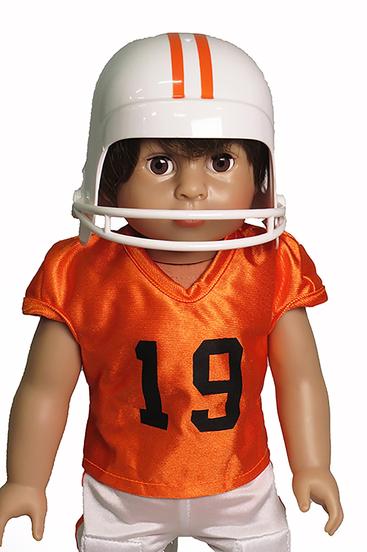 Orange and Black Football Uniform 6pc for 18-Inch Dolls | enhanced Quality & Trendy Design | Dolls Clothes