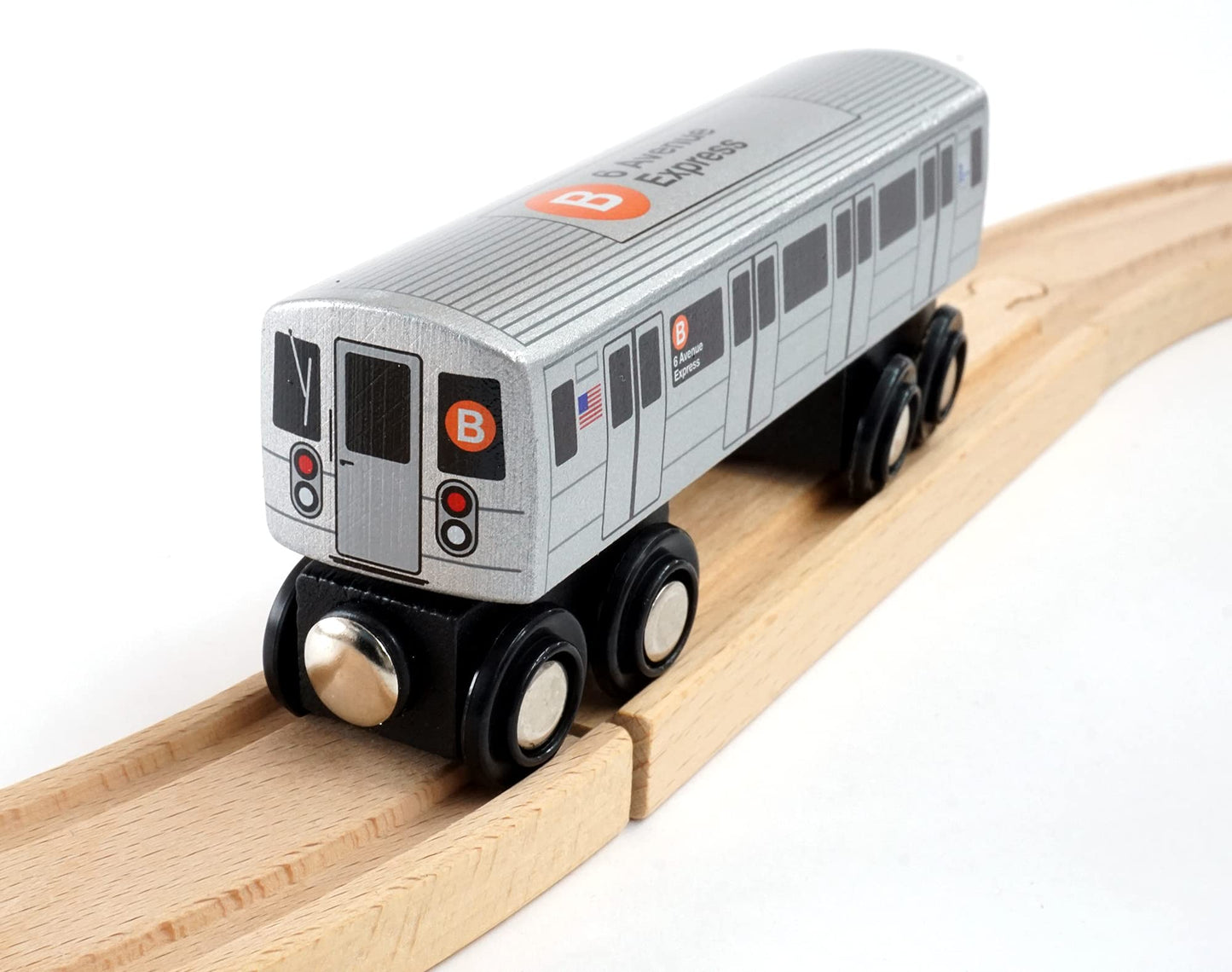 Muni Pals Munipals New York City Subway Wooden Railway (B Division)–Child Safe And Tested Wood Toy Trains (B Train)