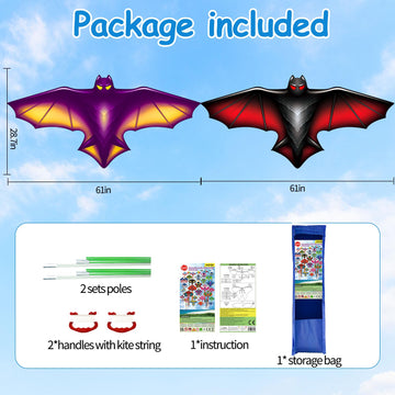 2 Pack Kites For Kids Ages 4-8 8-12, Easy To Fly Large Kite For Beginner, Kites For Adults Giant With Kite String And Handle, Gr