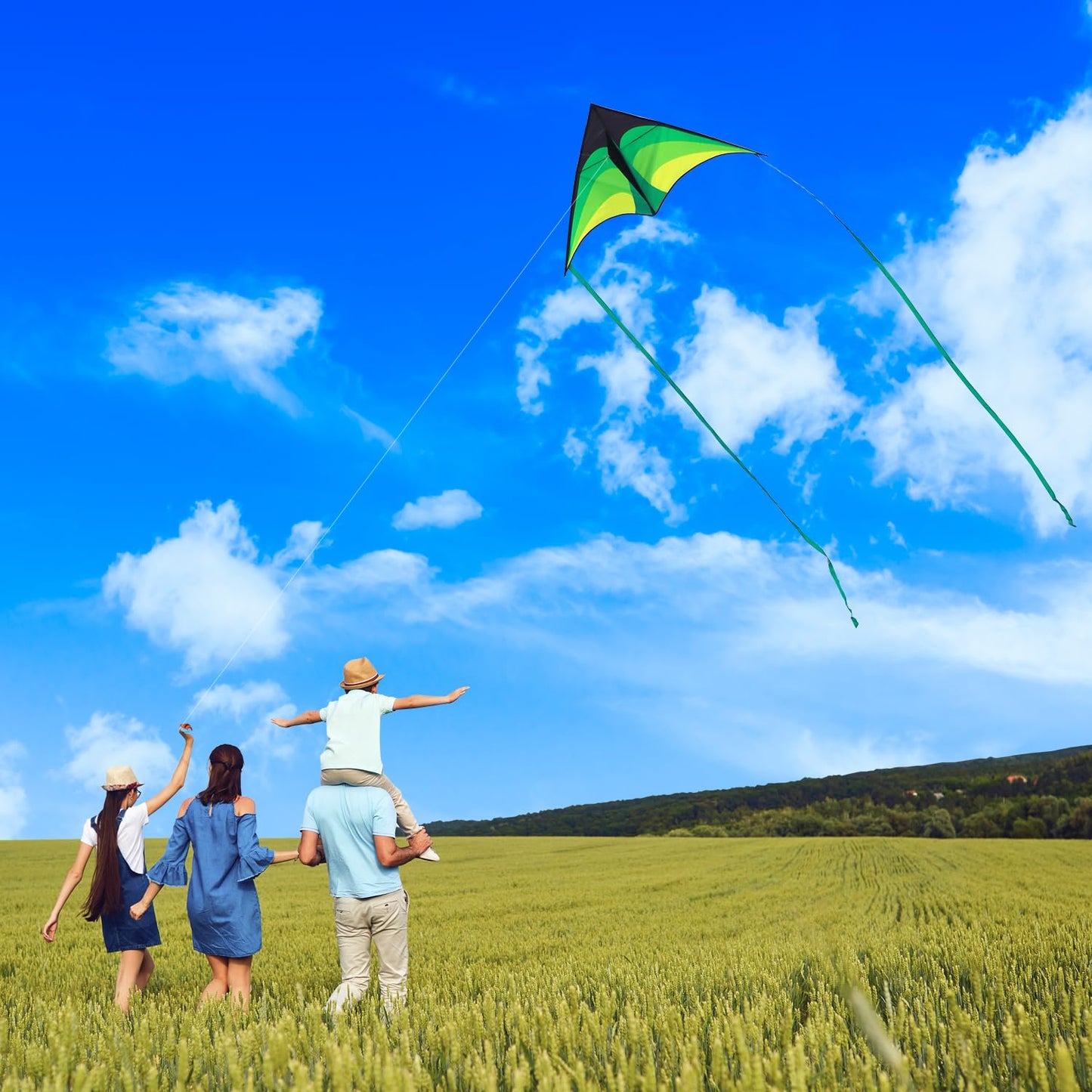 YFAFENGS Large Delta Kite for Kids & Adults - Easy to Fly Outdoor Kites for Kids Ages 8-10, Perfect for Beach & Family Activitie