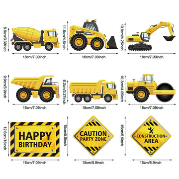 Blulu 30 Pieces Construction Birthday Party Supplies Construction Decoration Zone Party Hanging Swirl Traffic Zone Theme Streamers, Kids Boy Truck Foil Swirls Decorations(Cool)