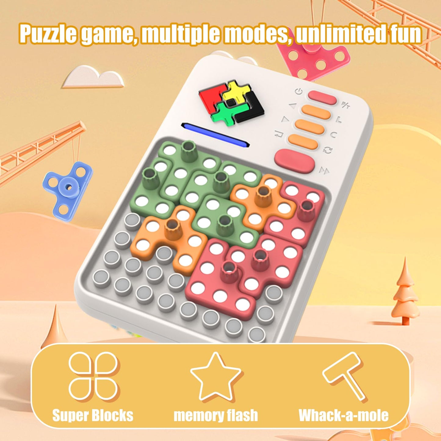 Super Blocks Pattern Matching Puzzle Games, 1000+ Challenges Brain Teaser Toys, Travel Games For Road Trips,Birthday Gifts For B