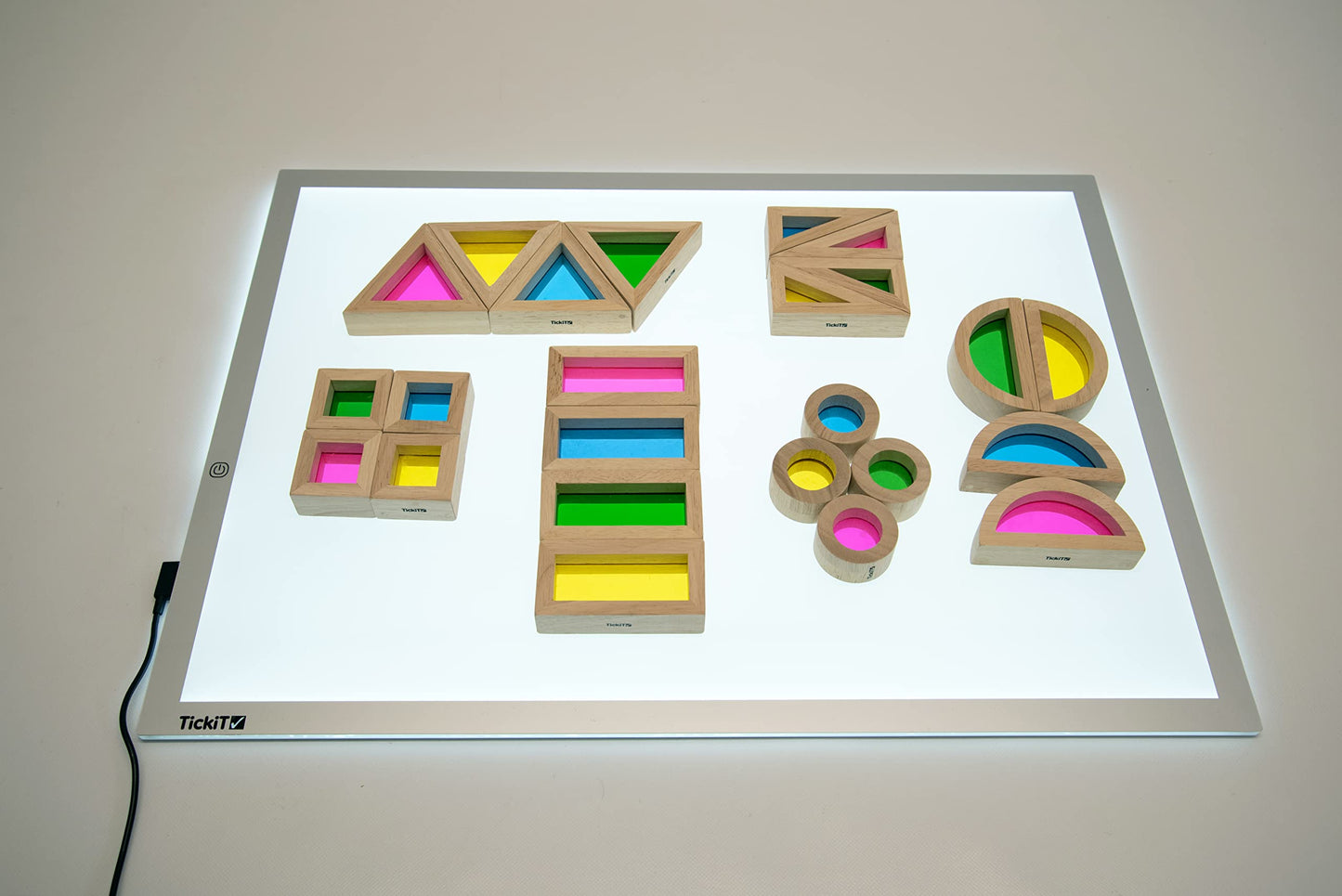 Tickit Rainbow Blocks - Set Of 24 - Sensory Blocks For Toddlers Aged 12M+ - Colorful Montessori Stacking Shapes - First Building