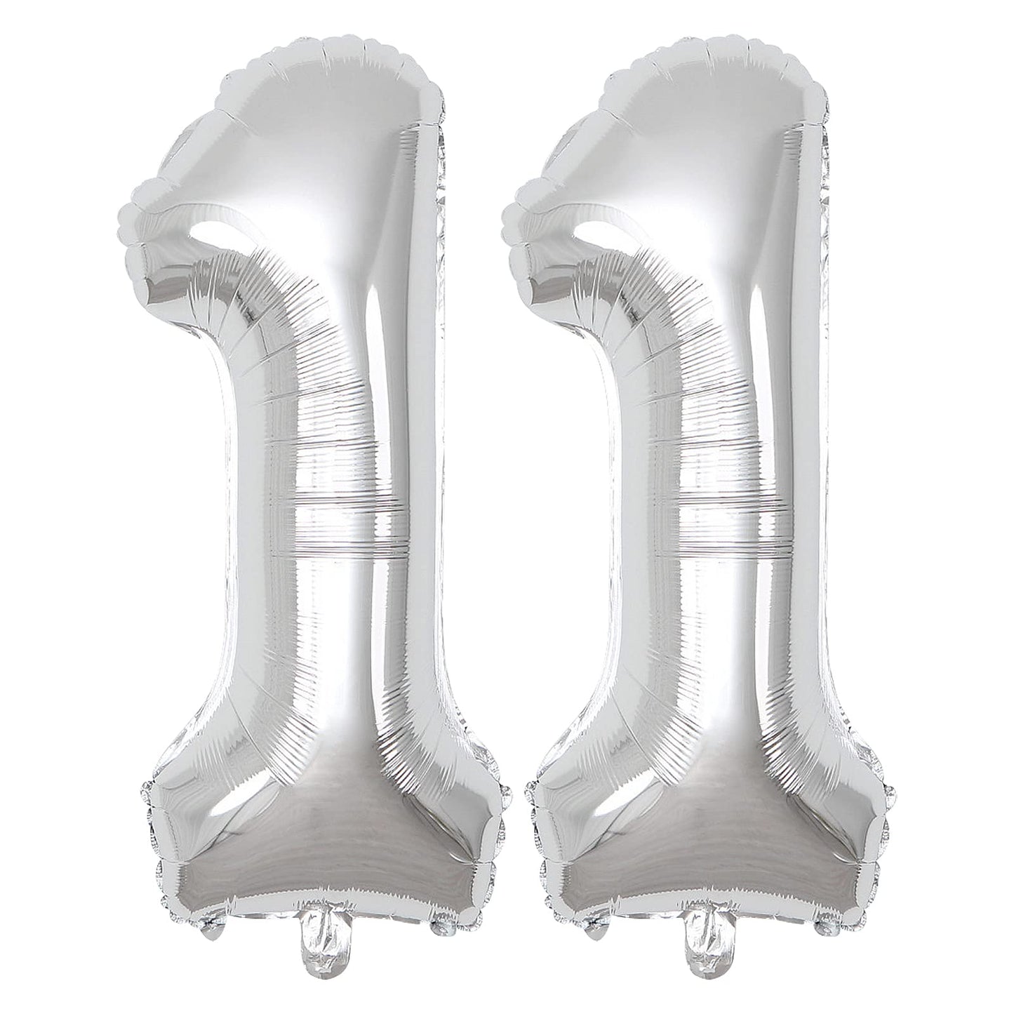 40 Inch Number Balloons 11, Silver Helium Foil Number 11 Balloons, Large Number Balloon Age Balloon For Boys Girls Birthday Part