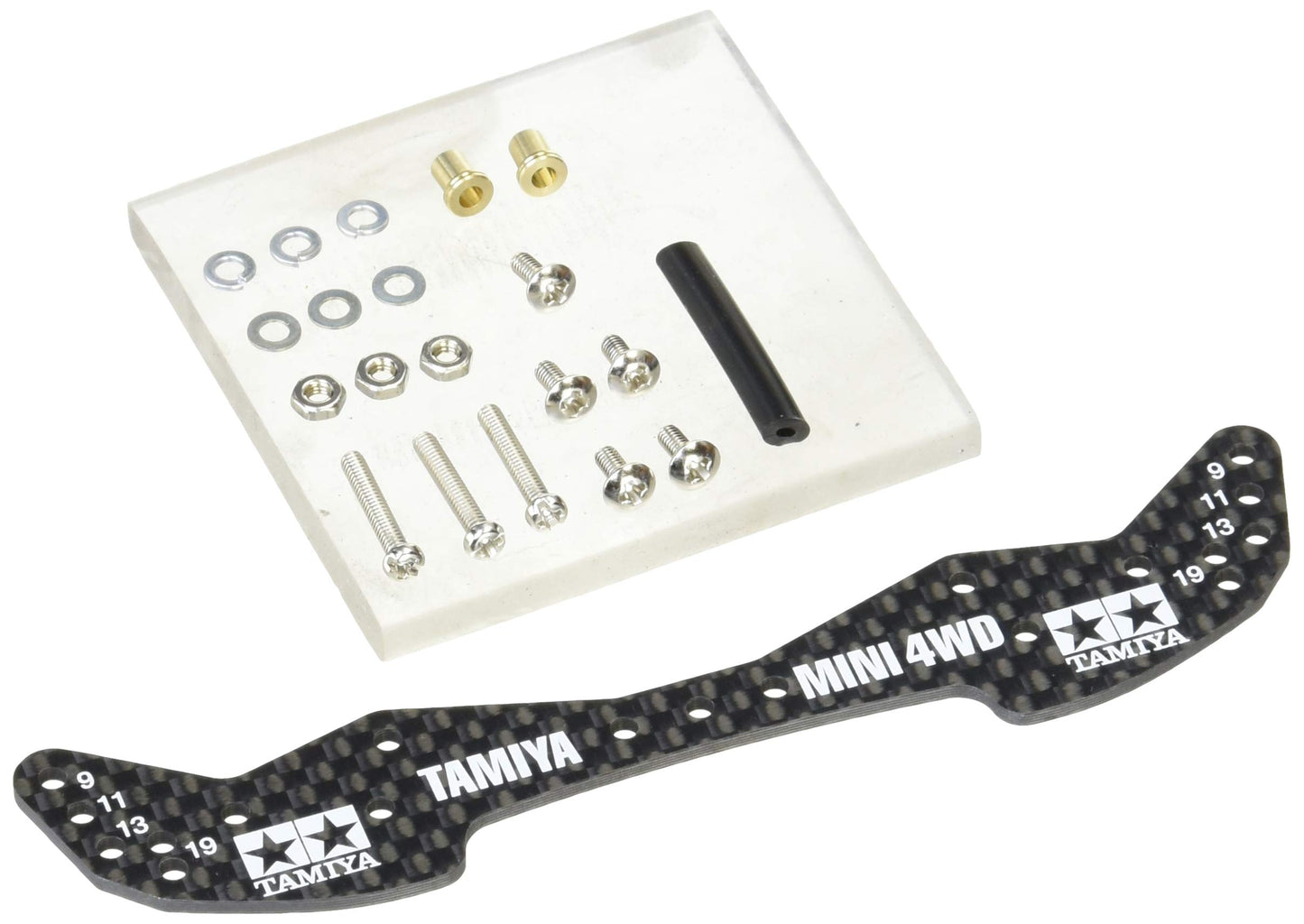 Tamiya Mini 4Wd Grade Up Parts Series No.498 Gp.498 Hg Carbon Front Wide Stat 1.5 Mm 15498