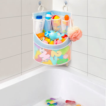 Pvc Material Bathtub Toy Holder Prevent Long Spots Bath Toy Storage Bath Toys For Kids Ages 4-8 17“X13”Mesh Bath Toy Holder Let Baby Bath Toys Quick Drying