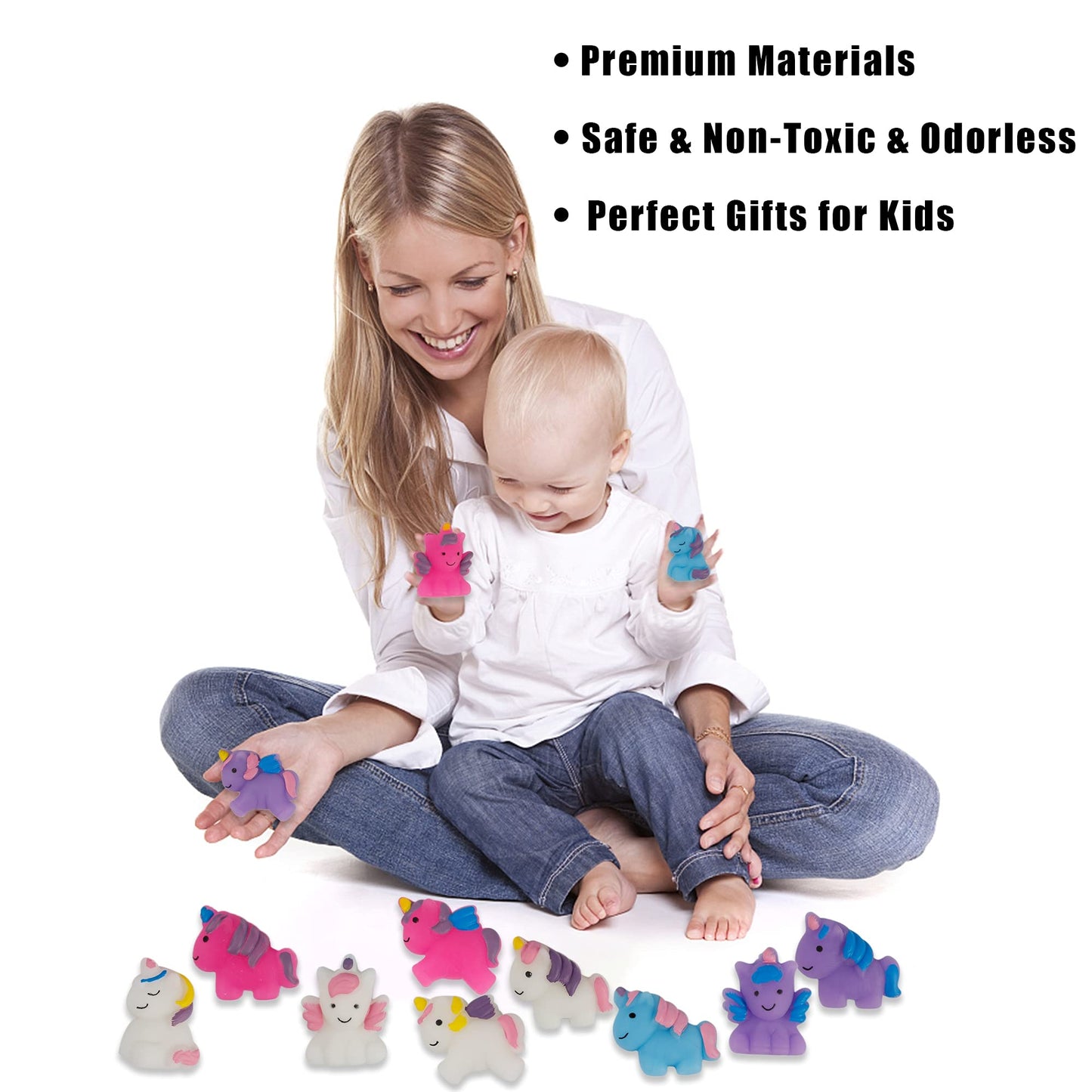 Cllayees 24 Pcs Squishy Toys Unicorn Kawaii Mochi Squishies Unicorn Party Favors Stress Relief Toys Goodie Bags Christmas Birthday Gifts Classroom Prizes for Kids (Unicorn)