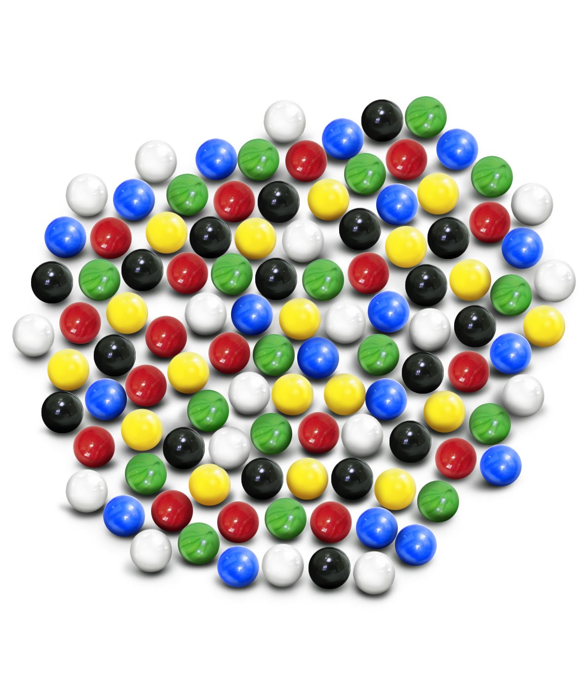 Super Value Depot Chinese Checkers Glass Marbles. Set Of 72, 12 Each Color. Size 9/16 (14Mm), With Practical Container.