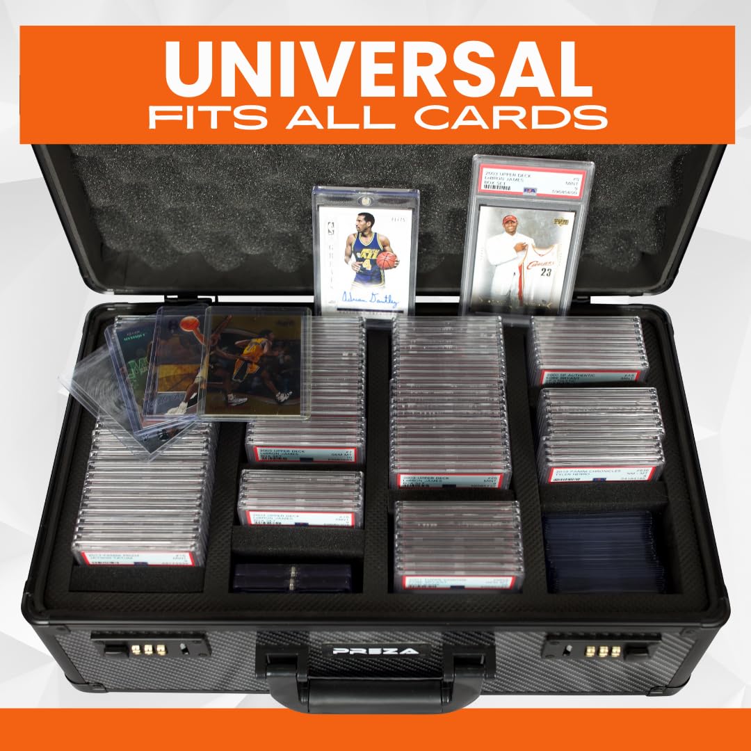 Preza Graded Card Storage Box - Premium Trading Card Case For Graded Sports And Tgc Collectibles - Carbon Fiber Slab Case Storag