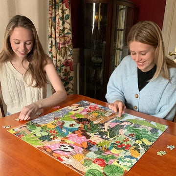 eeBoo: Piece and Love Rooftop Garden 500 Piece Square mature-themed Jigsaw Puzzle Jigsaw Puzzle for mature-themeds and Families Includes Glossy Sturdy Pieces and Minimal Puzzle Dust