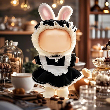 Eayaele Clothes for Labubu - 3PC Set with Shoes for 6.7 Inches Doll enhanced Outfit with Accessories Stylish Clothes for Labubu (NO Doll)(Black Maid)