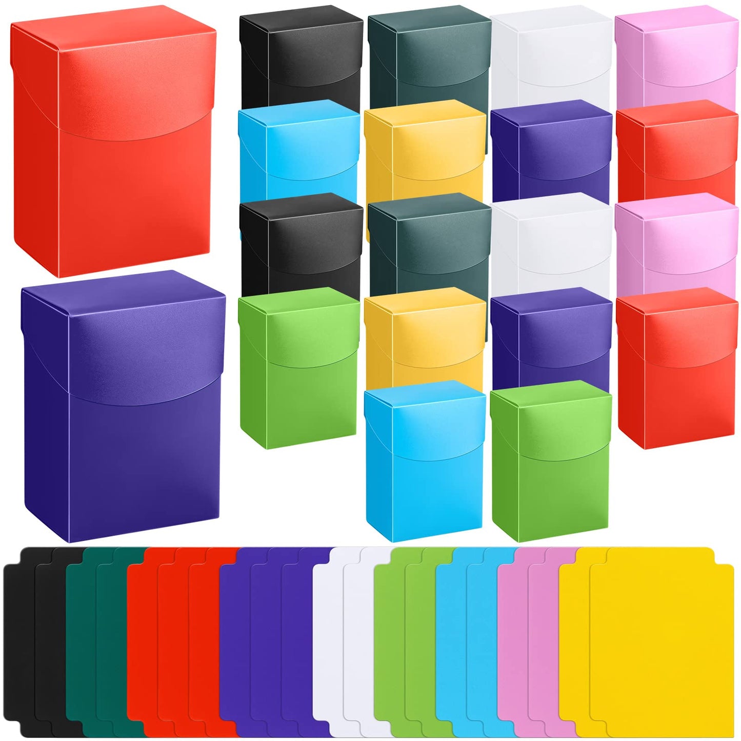 40 Pieces Deck Cards Boxes With Dividers Include 20 Trading Card Deck Cases With 20 Dividers Card Games Storage Organizer Cases