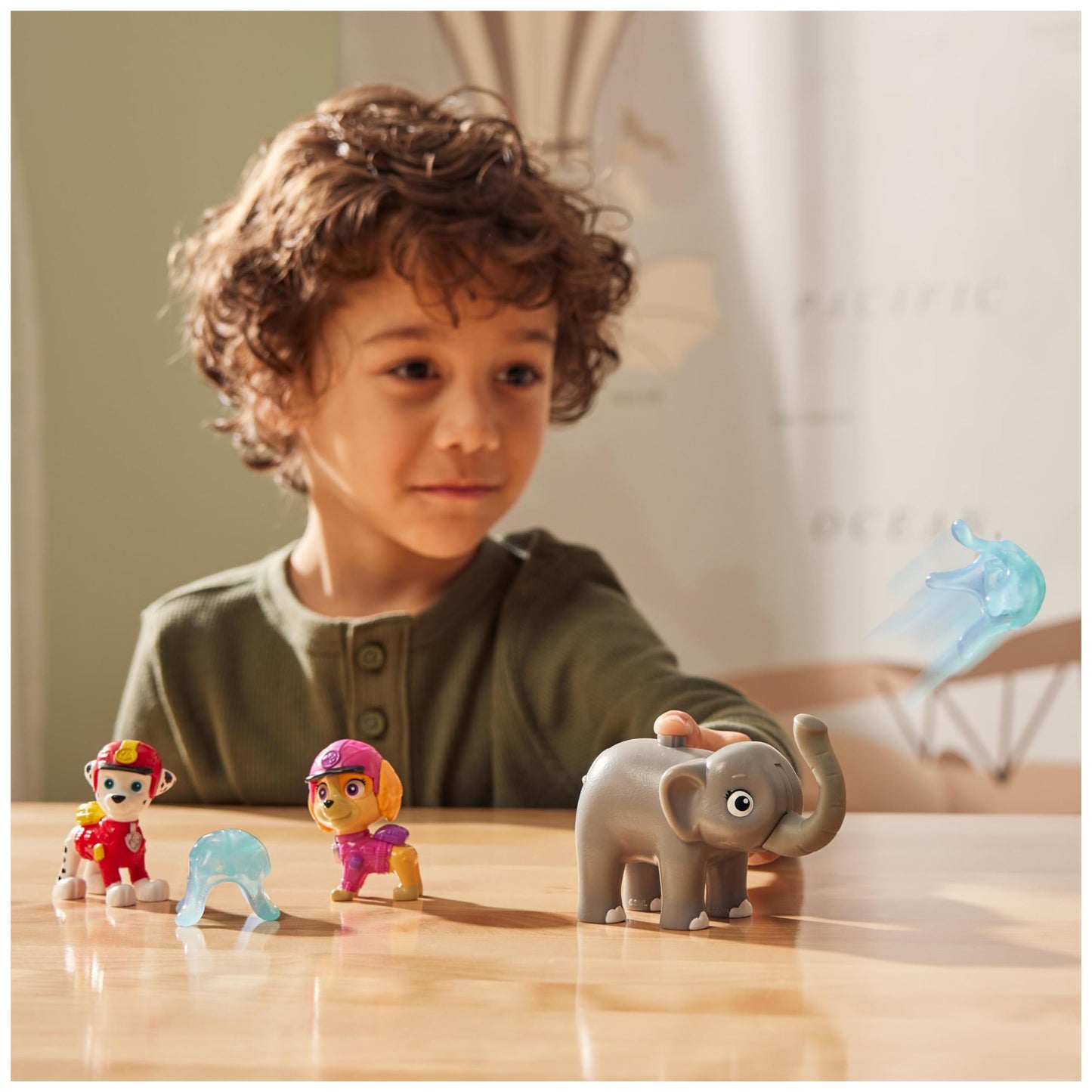 Paw Patrol Jungle Pups, Figurines Articul Es Marshall, Skye & Elephant Avec Lance-Projectile, Jouets Pour Les Garons, Black