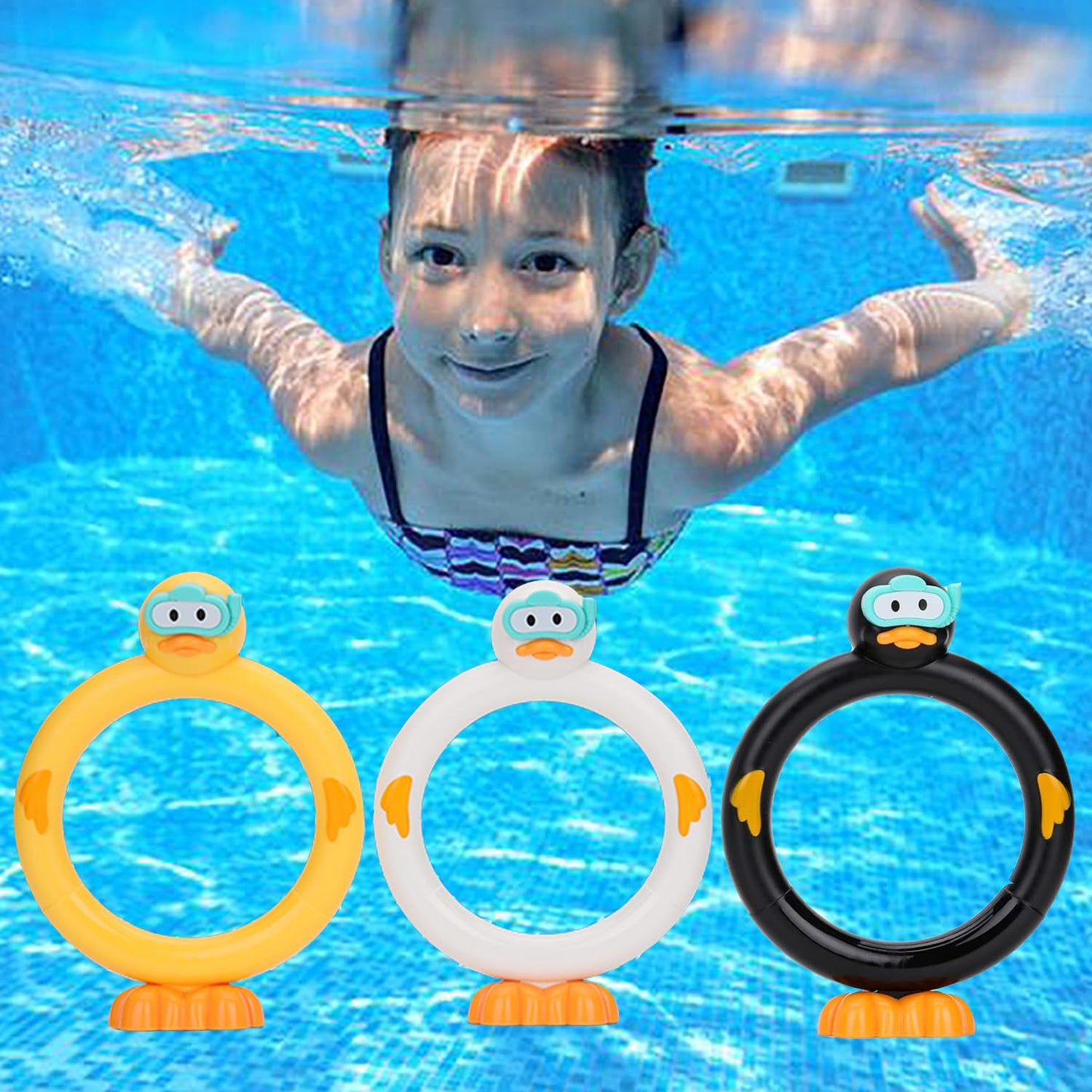 Sasbsc Diving Rings Pool Diving Toys For Kids Ages 4-8 Swimming Pool Toys For Kids Ages 8-12 Summer Outdoor Water Toys For Kids Adults Underwater Pool Dive/Swim Training Toy …