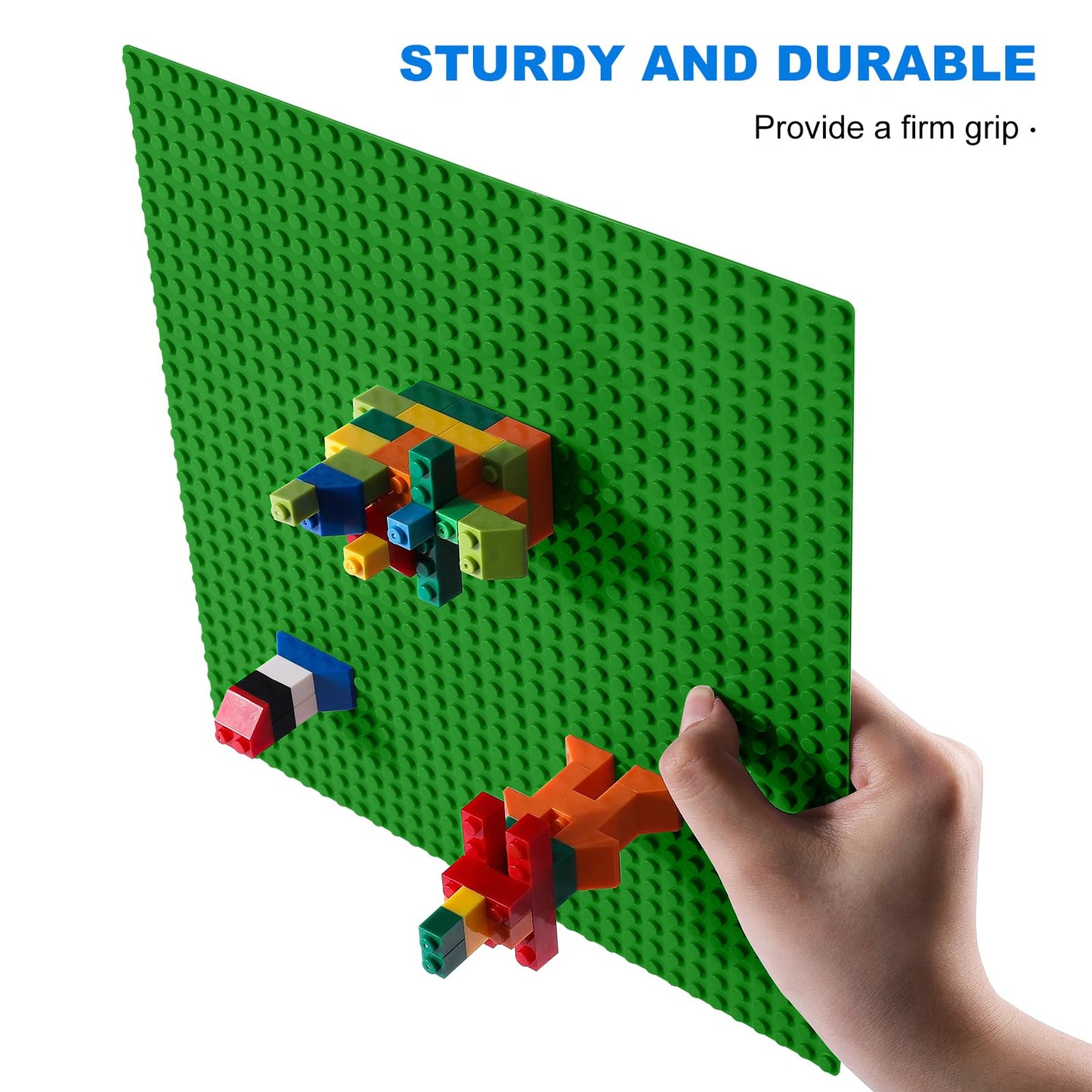 Pokiiulk Classic Baseplates Building Plates, 2 Pack 10'' X 10'' Building Bases Compatible With All Major Brands, Classic Green B