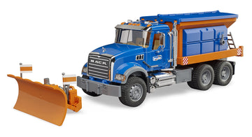 Bruder Mack Granite Winter Service Toy Truck with Snow Plow, Small, Plastic, Model 2816