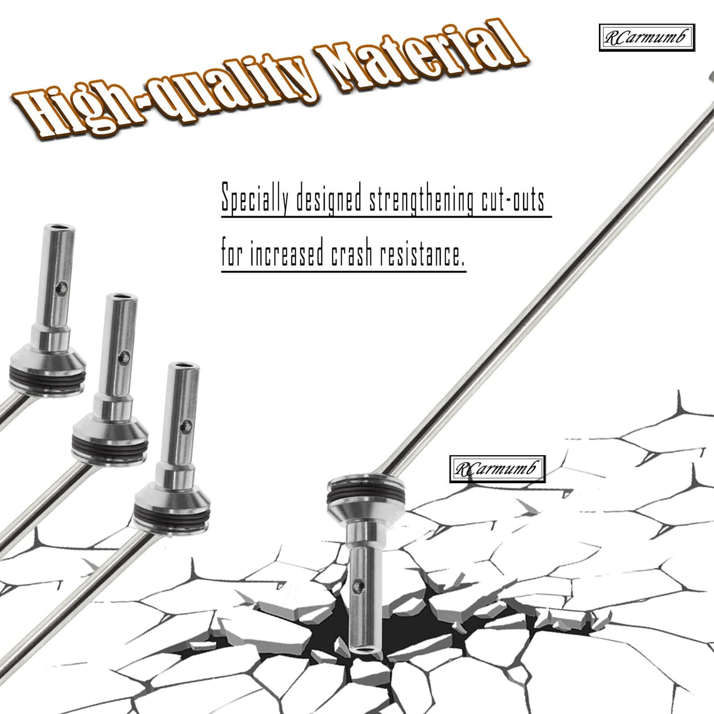 Rcarmumb Drive Shaft CVD Upgrades Part for 1/8 Sledge 4WD #95076-4, 4pcs Front Rear Harden Steel #45 Upgrades Parts Hop-up for 1