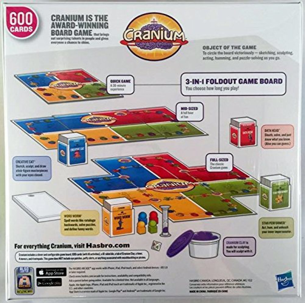 Hasbro Cranium 3-in-1 Game Board - 600 Cards, Cardboard, Model SG_B010LAUDIM_US