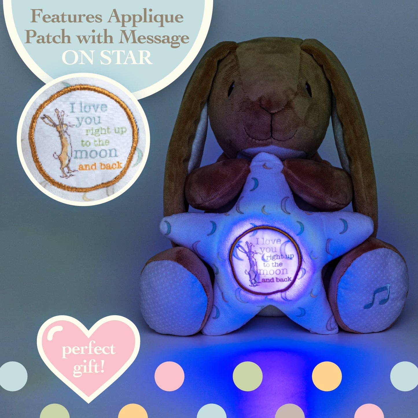 Kids Preferred Guess How Much I Love You - Nutbrown Hare Rabbit Stuffed Animal With Multicolor Soothing Lights And Musical Star Plays Twinkle Twinkle Little Star,