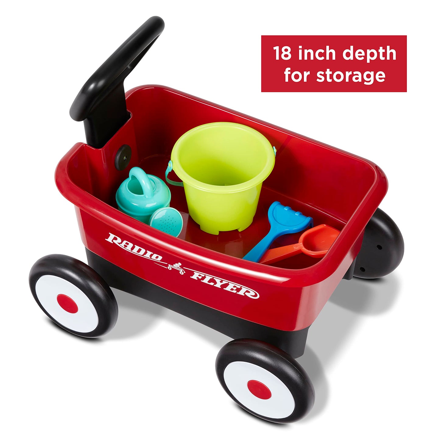 Radio Flyer My 1St Wagon With Beach And Garden Tools, 2-In-1 Wagon, Ages 1-4 , Red