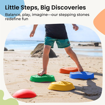 Tiny Land Stepping Stones For Kids, 5Pcs Non-Slip Toddler Stepping Stones, Sensory Stepping Stones For Promoting Toddler'S Balance & Coordination Skills, Stepping Stones For Toddlers 3-5, Iridescent