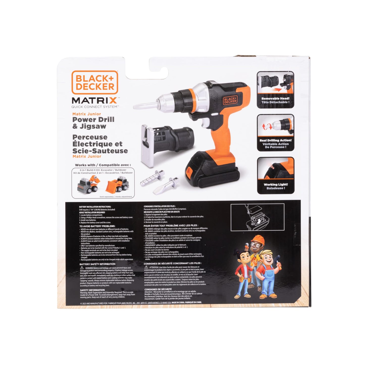 BLACK+DECKER Matrix Jr Power Drill & Jigsaw Kids Tool Play Toy - Forward & Reverse Drilling Action