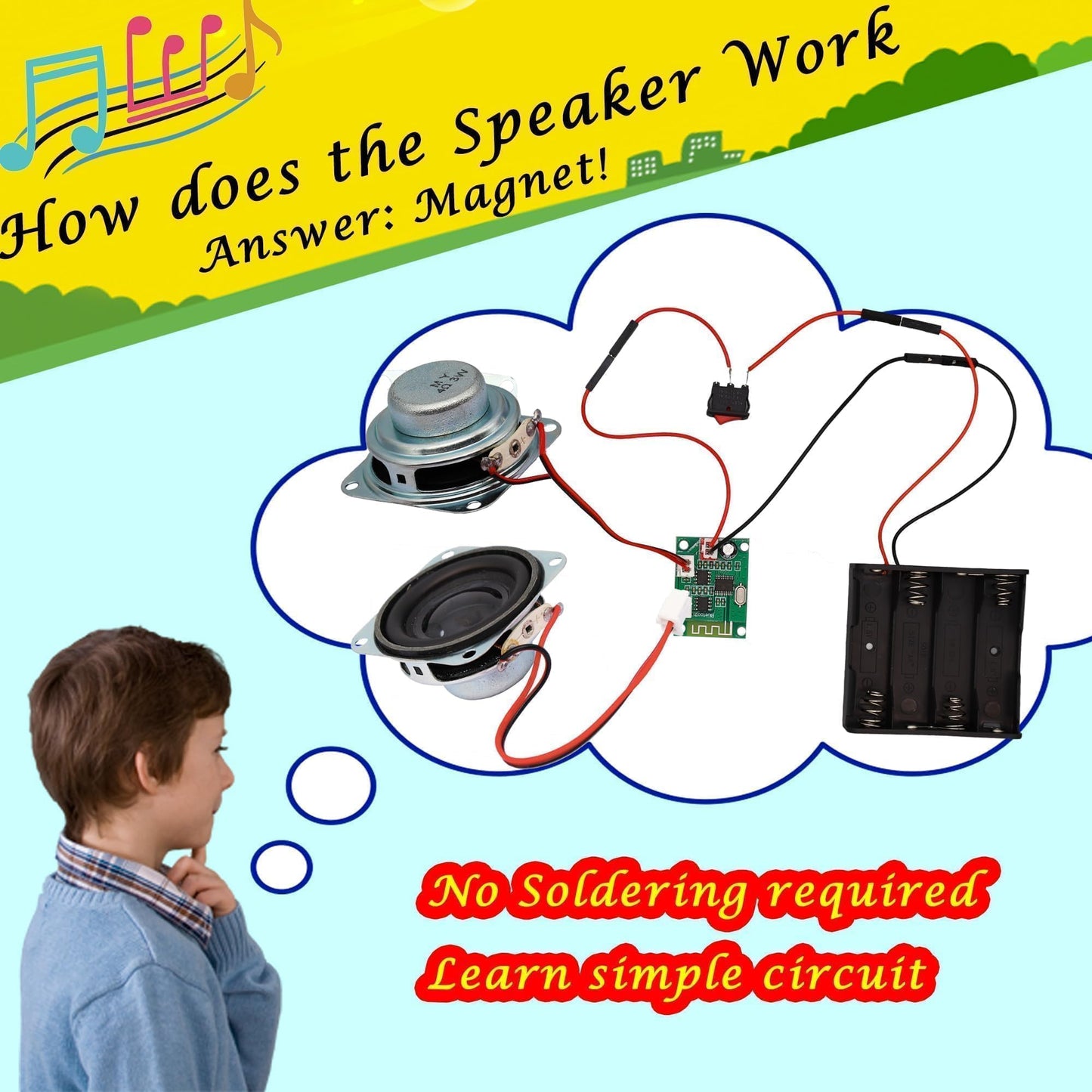 Diy Bluetooth Speaker Kit, Stem Projects For Kids Ages 8-12, Science Kits For Kids Age 12-14, Stem Learning Project, Science Gif