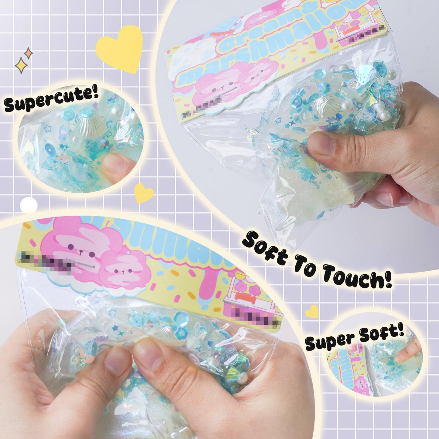 Taba Squishy Toys Squeeze Toys Cat Paw Cute Kawaii Sticky Squishy Fidget Toys Silicone Squeeze Toy for Stress Relief Cute Soft Toys Best Gift for Anniversary (Conch)