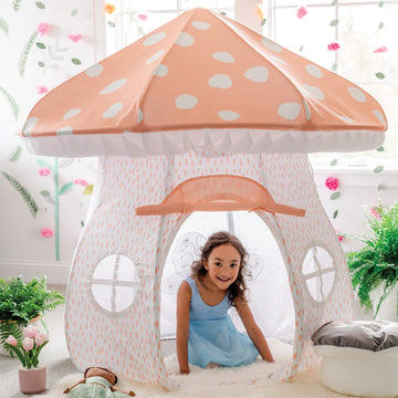 Mindware Mushroom Playhouse Tent – Kids Indoor Tent, Reading Corner, Kids Playroom Or Classroom Furniture – Gnomes And Fairy Toddler Playhouse & Sleepover Tent - Over 5 Feet Tall – Ages 3+