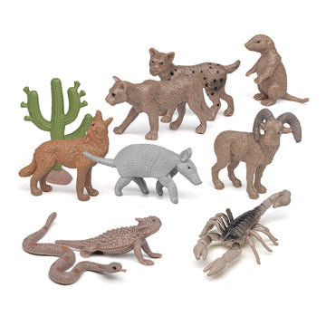 BRETOYIN 11PCS Mini Desert Animals Figurines Set Desert Realistic Desert Animals Figurines Toys Party Decorations Tabletop Decor