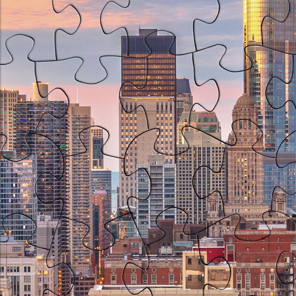 Beduke Jigsaw Puzzles For Adults 1000 Pieces Precise Interlocking Chicago 1000 Piece Puzzle Thick Sturdy Family Game Age 14+