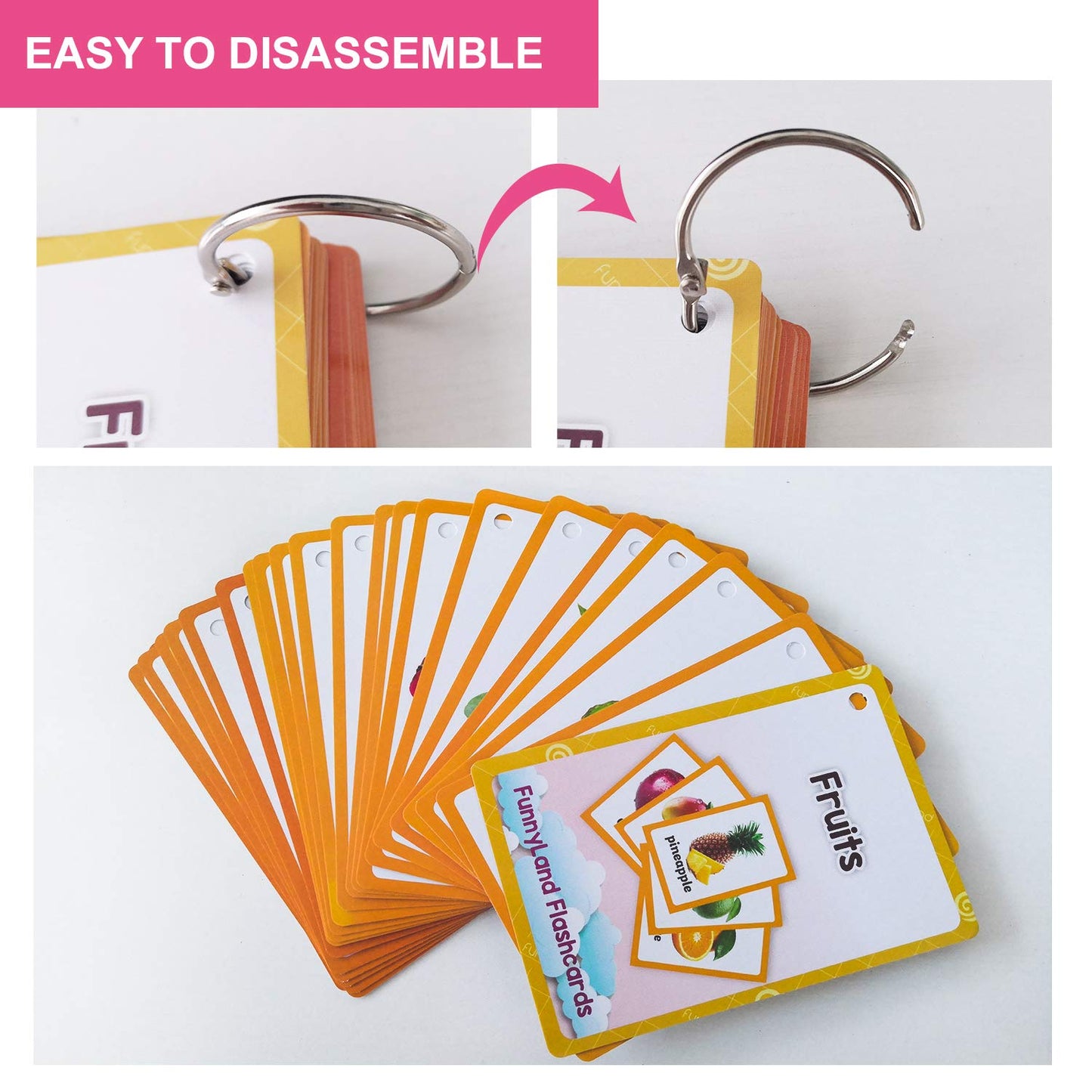 Richardy 21Pcs/Set Fruit Kids Gifts English Flash Cards Pocket Card Educational Learning Baby Toys For Children Pre-Kindergarten