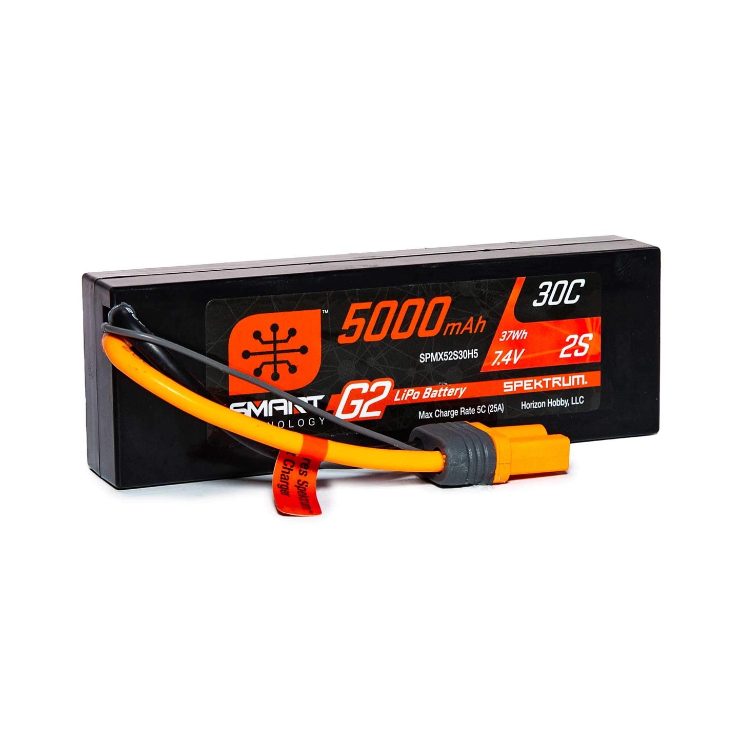 Spektrum 7.4V 5000mAh 2S 30C Smart LiPo G2 Hard Case: IC5, SPMX52S30H5