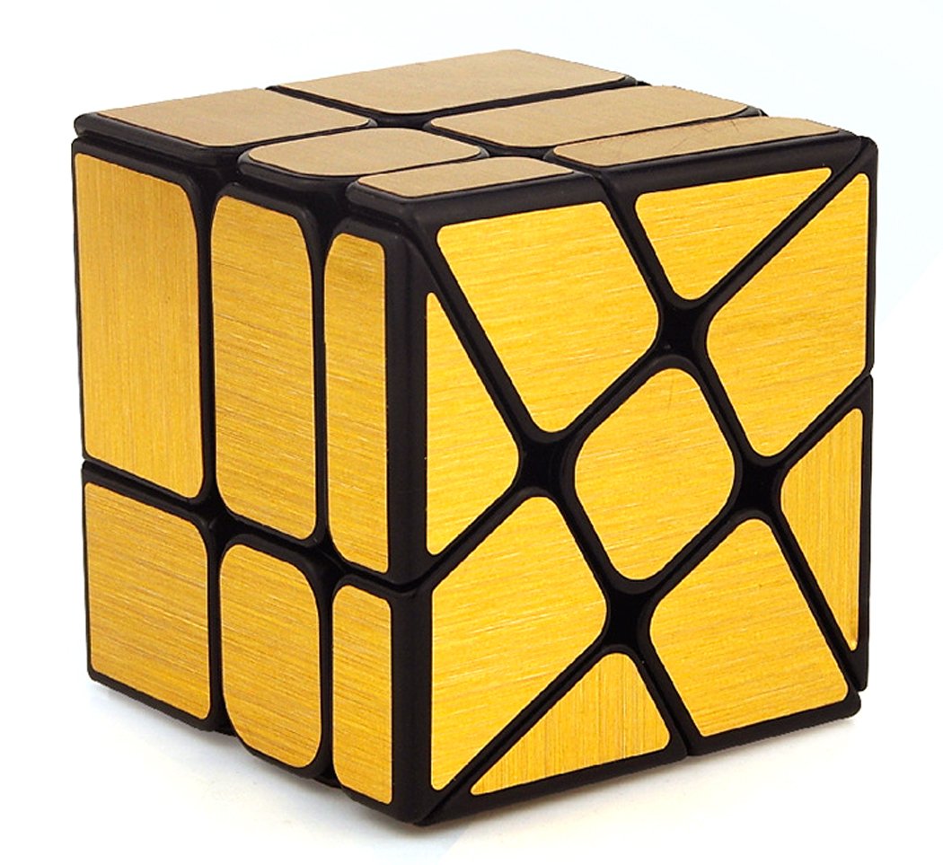 Tanch Mirror Wheel Speed Cube 3X3 Windmill Twisty Skewb Cube Puzzle Toy Gold