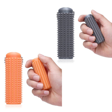 EXQDYNM 2PCS Spiky Grippie Fidget Keychain - Small Multi-Color Plastic Sensory Toy for Pain Relief & Anxiety Relief