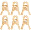 Simgoing Wooden Play Clips Set - 6 Pcs for Kids Fort Building, 5.1x3.4x1.2 inches, Handmade, White Natural Color