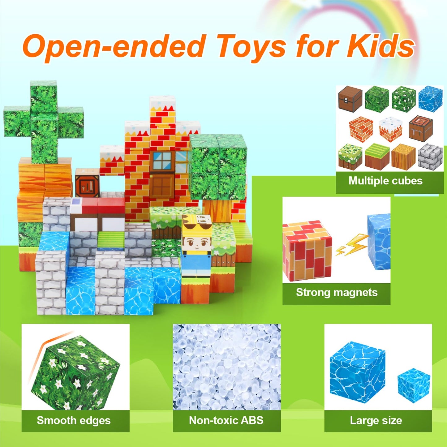 Urzoo Magnetic Blocks 120Pcs Magnetic Building Blocks Toddler Toys For Kids 3+ Stem Buildable Sensory Toys For Toddlers Gifts Fo