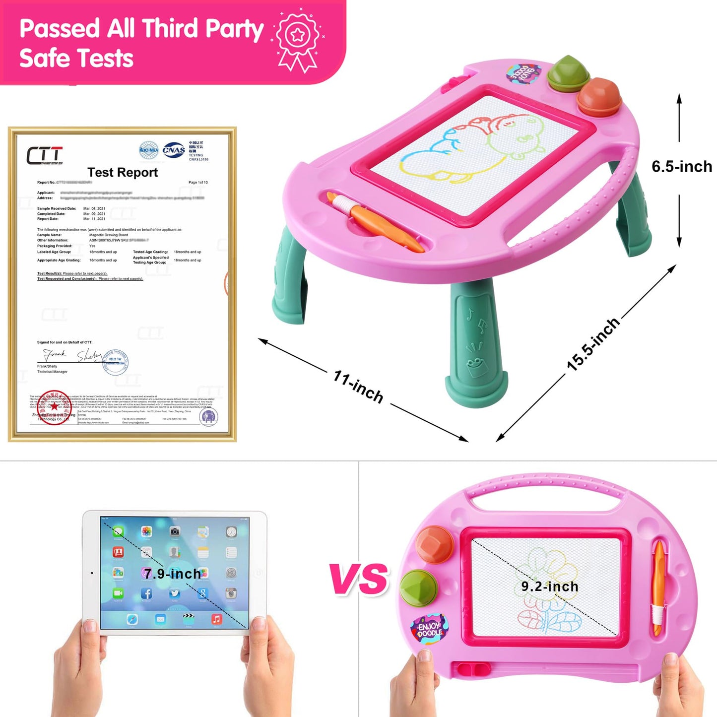 Alotjoy Toys For 1-2 Year Old Girls,Magnetic Drawing Board,Toys For Girls Age 2 3,Erasable Doodle Board For Kids,Learning Toys F