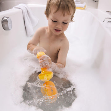 HABA Kids Bubble Bath Whisk 2 Pack - Blue Plastic Bath Toys for Sensory Play & Motor Skill Development