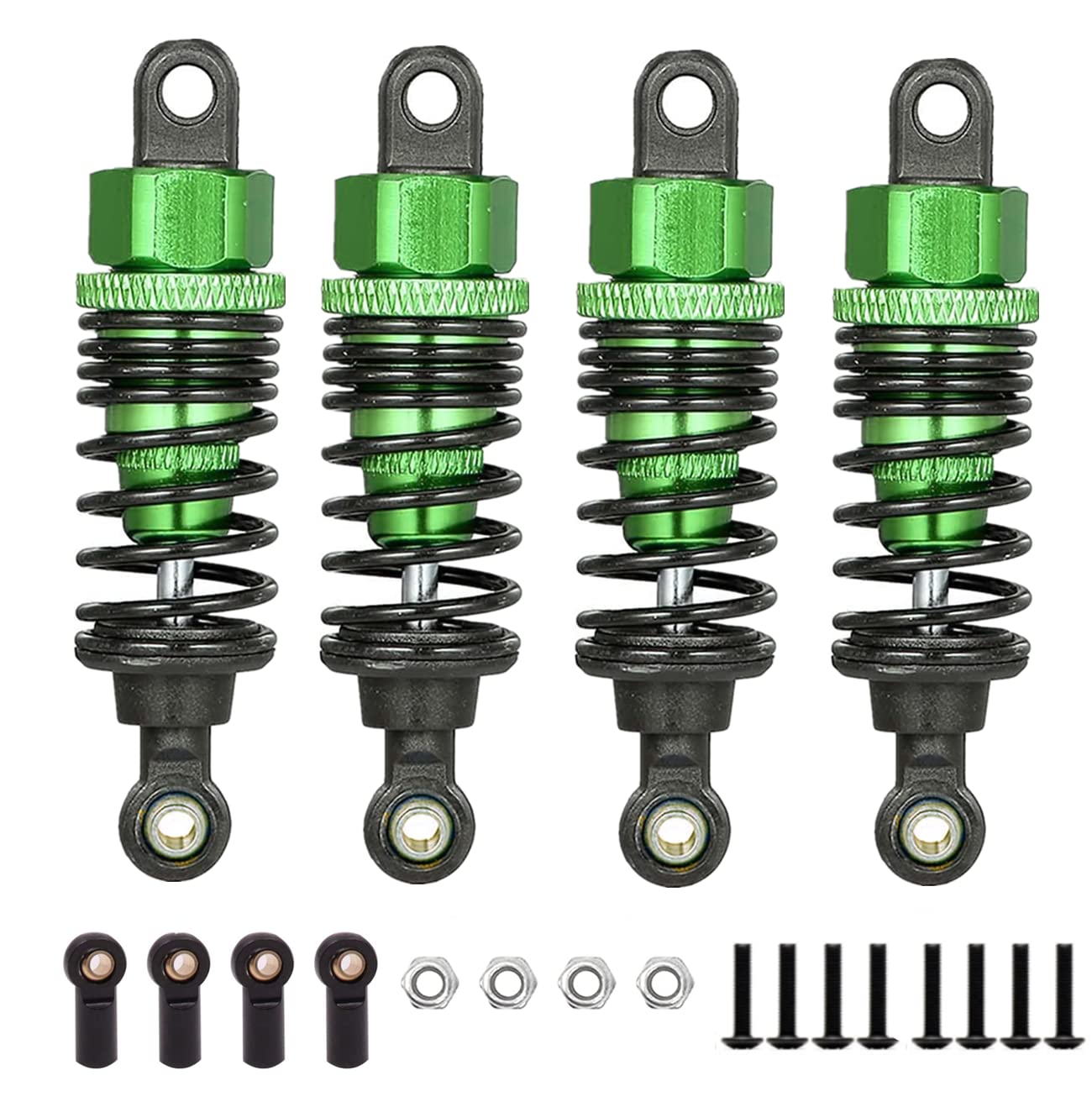 Aluminum Oil Filled RC Shocks Absorbers Damper for Tamiya TT01 Mf-01x 1/10 RC Car Upgrade Parts 4 pcs/set(Green)